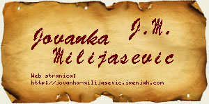 Jovanka Milijašević vizit kartica